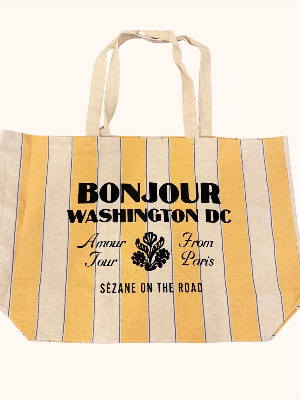 Sézane On The Road Washington DC Bonjour Tote Bag NEW